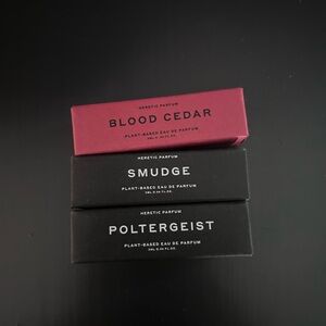 Heretic Parfum SMUDGE, BLOOD CEDAR, and POLTERGEIST Eau De Parfum 2mL x 3